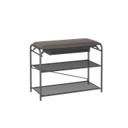 Подставка для обуви ГРАНАДА 23В с сиденьем и ящиком, нубук, черный ПДОГ23ВНБК Ч