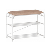 Подставка для обуви АЛЬФА 23 с сиденьем, с ящиком, белая ПДОаСя 23Б