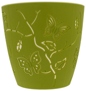 Горшок для цветов PLAST TEAM Butterflies 5,3 л D225мм круглый 225х225х208мм зел.яблоко PT4014100-10
