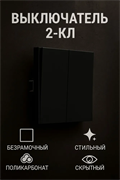 Выключатель NEXON 2-кл, карбон 80-B2-EK21KZ