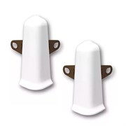 Угол наружный (внешний) с крепежом для плинтуса 85мм Деконика (2шт. во флоупак) 001 Белый