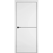 Полотно ЛЕСКОМ Платинум П1/1Г ЧК, 90, глухая, белый софт, молдинг черный