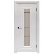 Полотно ЛЕСКОМ дверное эмаль грунт-ЗК К-1, эмаль белая, стекло СРГ решетка 80