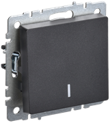 Выключатель BRITE 1-кл. с индикатором 10А черный BR-V10-1-10-K02