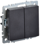 Выключатель BRITE 2-кл. 10А черный BR-V20-0-10-K02