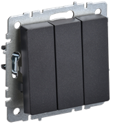Выключатель BRITE 3-кл. 10А черный BR-V30-0-10-K02