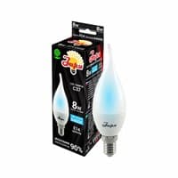 Лампа светодиодная Заря свеча C35F (C37F) 8W E14 6400K