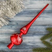 Наконечник Узорная снежинка 28 см красный 1332576