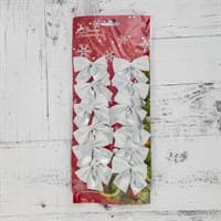Украшение ёлочное Бант (набор 12шт) 5,5*5см серебристо-белый 2372182
