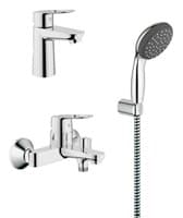 Набор смесителей GROHE Start Loop 3 в 1 для ванны/раковины, ручной душ 100мм, шланг 1750мм 125048