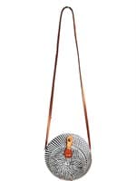 Дамская сумочка CV.MAHKOTA JAVA RATTAN ротанг 18см черно-белая