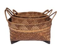 Корзина ротанг круглая с ручками (комплект 3шт)