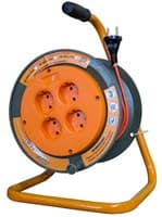 Удлинитель силовой на катушке GLANZEN 4 гн. ПВС 2х0,75 арт.ЕВ-20-002