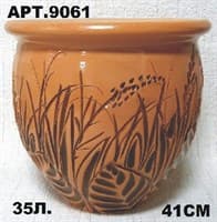 Горшок керамический 35л травы, глаз. 9061