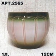 Горшок керамический 1л бочка,глазурованный 2565