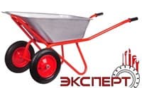 Тачка садовая Эксперт 2-колесная, красная усиленная.-320кг, объем-100л, вес-18кг 6404 А пневм