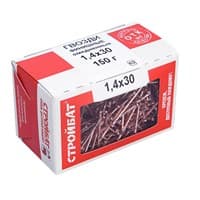 Гвозди СТРОЙБАТ финишные омедненые 1,4*30 (0,15кг) 24304/2613409