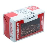 Гвозди СТРОЙБАТ финишные омедненые 1,4*25 (0,15кг) 24303/2613408