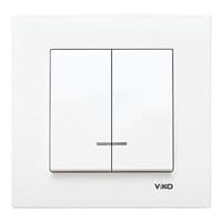 Выключатель VIKO KARRE 2-х кл. с подсветкой 91990027 арт.362-36040