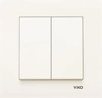 Выключатель VIKO KARRE KREM 2-х клавишный 90960102 арт.363-36030