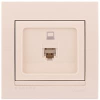 Розетка DERIY компьютерная керамика со вставкой крем 702-0303-139