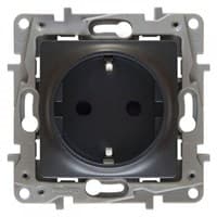 Розетка LEGRAND Etika 2К+З авт. (антрацит) 672621