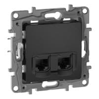 Розетка LEGRAND Etika 2хRJ45 5E UTP (антрацит) 672655