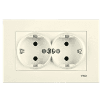 Розетка VIKO KARRE KREM двойная с/з 90960156 арт.363-36150