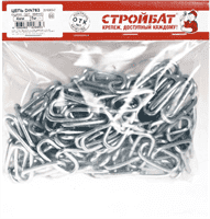 Цепь СТРОЙБАТ оцинк. DIN 763(дл.звено) 5мм 077840/1219305