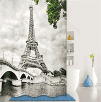 Штора IDDIS для ванной комнаты полиэстер Paris days,Grey 180*200 541P18Ri11