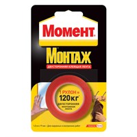 Лента МОМЕНТ монтажная двухсторонняя клеящая рулон 1,5м 1714773