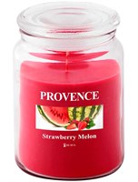 Свеча PROVENCE в стеклянной баночке с крышкой клубника/арбуз 565029