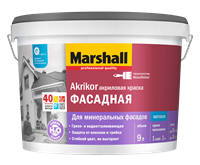 Краска MARSHALL AKRIKOR фасадная латексная BC 9л 5248858