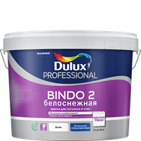 Краска водоэмульсионная Dulux Bindo 2 проф.белосн. глубокомат. 9л 5302494