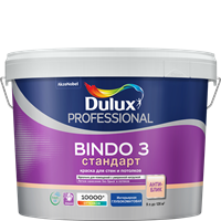 Краска водоэмульсионная Dulux BINDO 3 проф. глубокомат. BW 9л 5302489