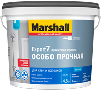 Краска водоэмульсионная MARSHALL EXPORT-7 мат.латексная BC 4,5л 5248850