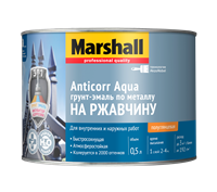Грунт-эмаль MARSHALL ANTICORR AQUA полуглянцевая белая 0,5л 5255605