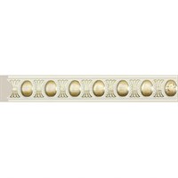 Багет интерьерный Ионики D30/WG2/W27G Молдинг 30, цв. Белый с золотом/40