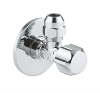 Вентиль GROHE угловой с мет.розеткой, пласт. рукоятка 1/2*3/8 22029000