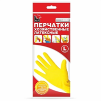 Перчатки хозяйственные латексные L желтые  A.D.M. /240пар/12 DGL018P
