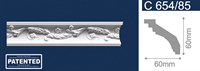 Плинтус СОЛИД потолочный 2,0м С654/85 белый 60мм*60мм (1уп-31 шт)