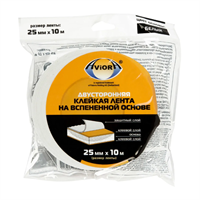 Лента двуст.вспен.25мм*10м белая инд.упак. AVIORA арт.302-021