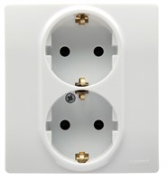 Розетка LEGRAND Etika 2X2К+З на винтах (белый) 672223