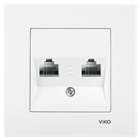 Розетка VIKO KARRE комп.+телефон. 90960035 арт.362-36250