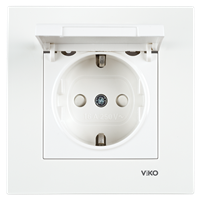 Розетка VIKO KARRE с/з, с защитной крышкой 90960012 арт.362-36190