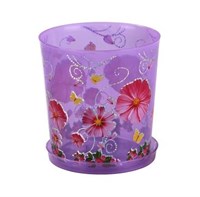 Горшок Камилла для орхидей 1,8л с под. прозр. фиол. М2802