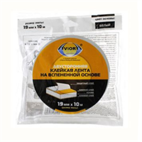 Лента двуст.вспен.19мм*10м белая инд.упак. AVIORA арт.302-020