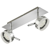 Спот BRILONER CLICK светод, металл-стекло/хром, 2хLED/5W 400lm 3000K, повор.IP20, 320x80 2807-028