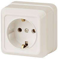 Розетка ЭРА Intro 2P+E Schuko 16А-250В Quadro слон кость 2-202-02