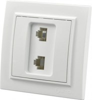 Розетка ZERA EGP белый ком+тел 700-0200-232 (10/60шт)